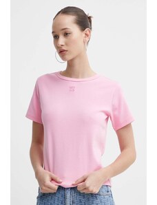 HUGO tricou femei, culoarea roz, 50512002