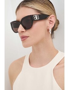 Balenciaga ochelari de soare femei, culoarea maro, BB0323SK
