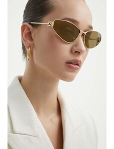 Balenciaga ochelari de soare femei, culoarea auriu, BB0335S