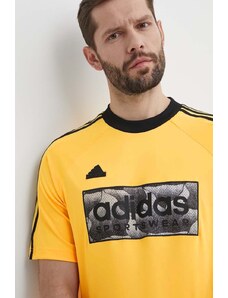 adidas tricou TIRO barbati, culoarea galben, modelator, IS1536
