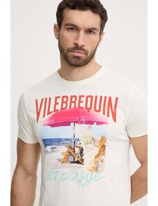 Vilebrequin tricou din bumbac PORTISOL barbati, culoarea bej, cu imprimeu, PTSAP386