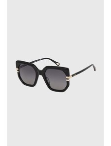 Chloé ochelari de soare femei, culoarea negru, CH0240S