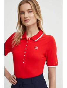 Tommy Hilfiger tricou polo femei, culoarea roșu WW0WW41288