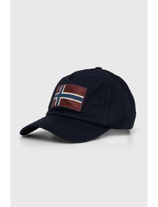 Napapijri șapcă de baseball din bumbac Falis 2 culoarea albastru marin, cu imprimeu, NP0A4HNA1761