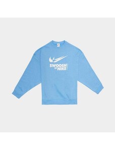 Nike Bluză W Nsw Flc Os Crew Gls Femei Îmbrăcăminte Bluze FZ4631-412 Albastru