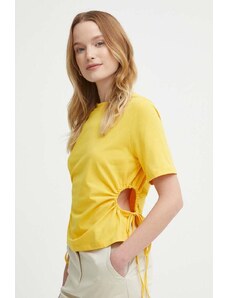 Sisley tricou femei, culoarea galben