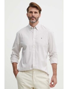 Tommy Hilfiger cămașă bărbați, culoarea bej, cu guler button-down, regular, MW0MW30935