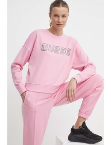 Guess bluza SKYLAR femei, culoarea roz, cu imprimeu, V4GQ07 K8802