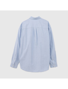 Bluză pentru bărbați GAP Longsleeve Standard-Fit Oxford Logo Shirt Light Blue