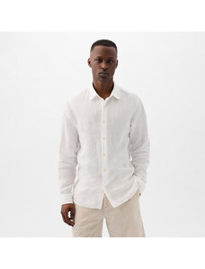 Bluză pentru bărbați GAP Longsleeve Linen Shirt Optic White V6