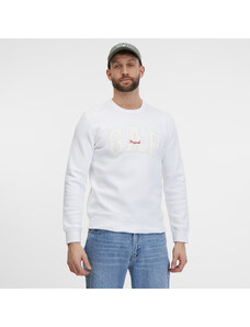 Hanorac pentru bărbați GAP Crewneck Logo Sweatshirt White000