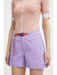 Peak Performance pantaloni scurți outdoor Vislight Light culoarea violet, neted, high waist