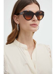Tom Ford ochelari de soare femei, culoarea maro, FT1084_5252F