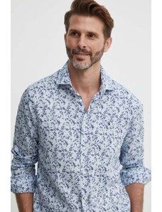 Tommy Hilfiger cămașă din amestec de in cu guler clasic, slim, MW0MW34631