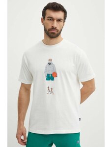 New Balance tricou din bumbac barbati, culoarea bej, cu imprimeu, MT41578SST