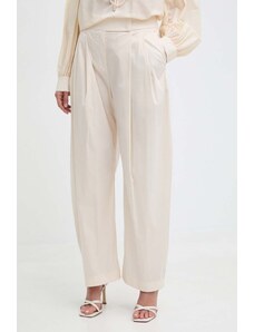 Pinko pantaloni femei, culoarea bej, drept, high waist, 103577 A1TX