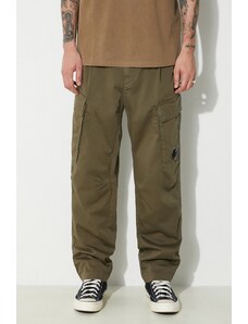 C.P. Company pantaloni Stretch Sateen Loose Cargo barbati, culoarea verde, cu fason cargo, 16CMPA062A005694G