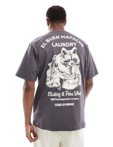 Pull&Bear bear backprinted t-shirt in grey