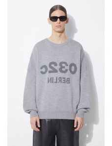 032C pulover de lana Selfie Sweater barbati, culoarea gri, SS24-K-1010