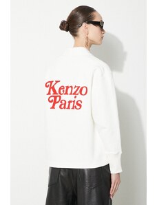 Kenzo bluza by Verdy Sweat Cardigan femei, culoarea alb, cu imprimeu, FE52SW1284ME.02