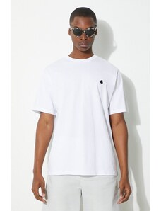 Carhartt WIP tricou din bumbac S/S Madison barbati, culoarea alb, neted, I033000.00AXX