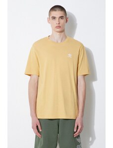 adidas Originals tricou din bumbac barbati, culoarea galben, neted, IR9695