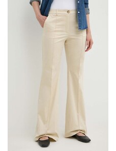 MAX&Co. pantaloni femei, culoarea bej, evazați, high waist, 2416131034200 2416130000000