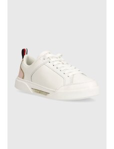 Tommy Hilfiger sneakers din piele SPORTY CHIC COURT SNEAKER culoarea alb, FW0FW07814