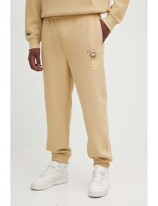 Lacoste pantaloni de trening culoarea bej, cu imprimeu