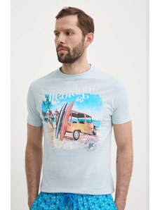 Vilebrequin tricou din bumbac PORTISOL barbati, cu imprimeu, PTSAP384