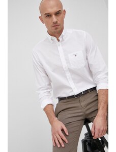 Gant camasa barbati, culoarea alb, cu guler button-down, regular