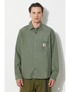 Carhartt WIP geacă cu aspect de cămașă Hayworth Shirt Jac culoarea verde, de tranzitie, I033443.66702