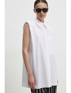 Answear Lab camasa din bumbac femei, culoarea alb, cu guler clasic, regular