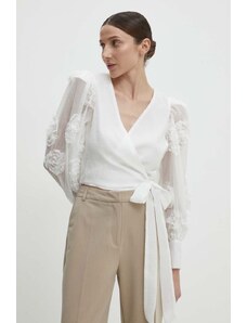 Answear Lab bluza femei, culoarea alb, neted
