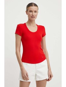Tommy Hilfiger tricou femei, culoarea roșu, WW0WW41776