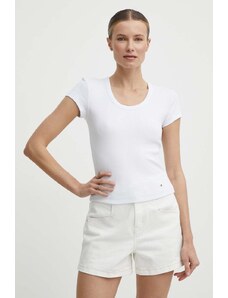 Tommy Hilfiger tricou femei, culoarea alb, WW0WW41776