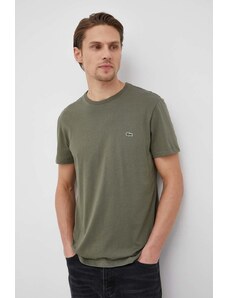 Lacoste tricou din bumbac culoarea verde, uni TH2038-166