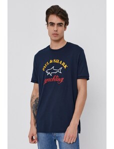 Paul&Shark Tricou din bumbac culoarea albastru marin, cu imprimeu