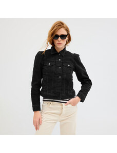 Jachetă pentru femei GAP Puff Sleeves Denim Jacket Black Wash