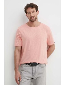 Tommy Hilfiger tricou din amestec de in culoarea roz, uni UM0UM03226