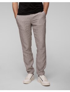 Pantaloni de in gri pentru bărbați Alberto Steve-Luxury Linen