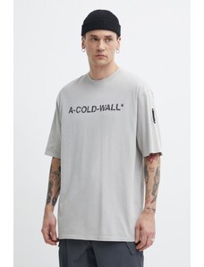 A-COLD-WALL* tricou din bumbac Overdye Logo T-Shirt barbati, culoarea gri, cu imprimeu, ACWMTS186