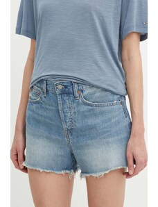 Polo Ralph Lauren pantaloni scurți jeans femei, uni, high waist, 211934934