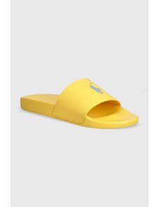 Polo Ralph Lauren papuci Polo Slide barbati, culoarea galben, 809931326004