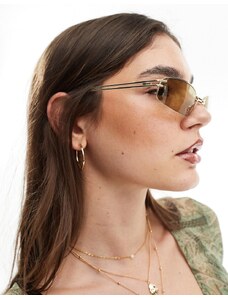 AIRE helix narrow metal sunglasses in brown
