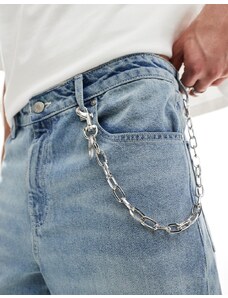 Faded Future oval link jeans chain in silver