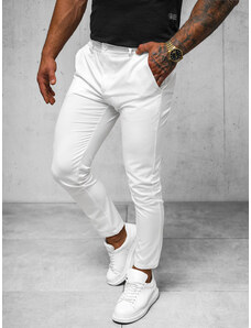 Pantaloni chino bărbaţi albi OZONEE O/1411SP