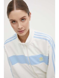 adidas Originals bluza femei, culoarea bej, cu imprimeu, IR7471