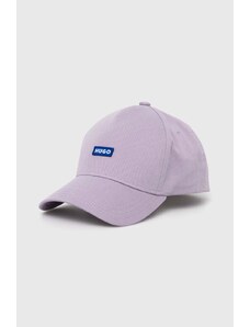 HUGO Blue șapcă de baseball din bumbac culoarea violet, cu imprimeu 50522266