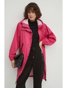Medicine palton de ploaie femei, culoarea roz, de tranzitie, oversize